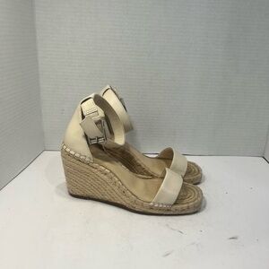 Vince Camuto Cream Ankle Strap Wedges